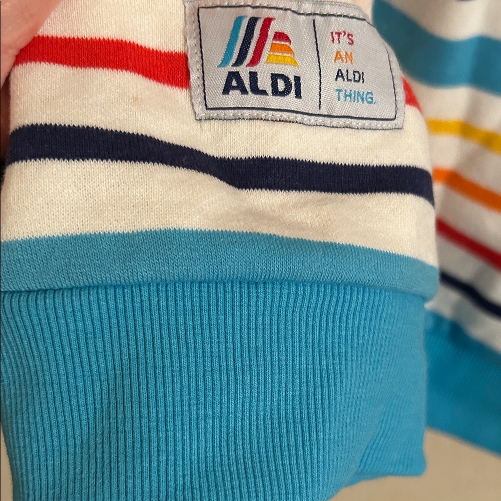 NWT ALDI Colorful Striped Sweatshirt - Picture 6 of 7